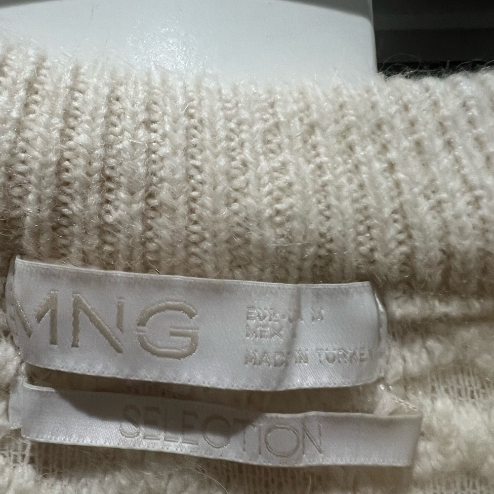Mango Cream Textured Crew Neck Sweater - Picture 4 of 4